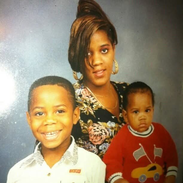 Lisa Ann Woods as a young mother with two of her sons.